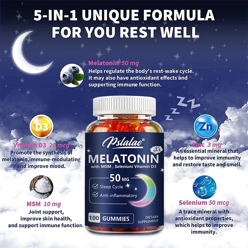 Melatonin Gummies 50mg – Sleep Support & Relaxation Formula