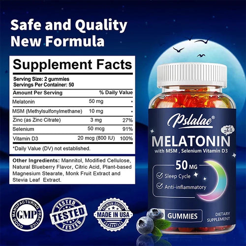 Melatonin Gummies 50mg – Sleep Support & Relaxation Formula